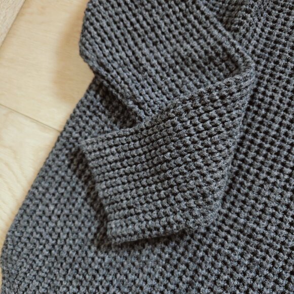 Marine Layer Delaney Crewneck Waffle Grey Sweater S - Picture 7 of 9